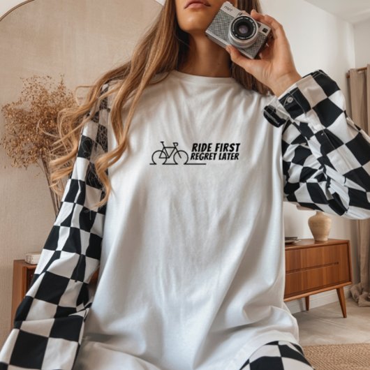 Retro bike Girl Irony black Tri-Blend Shirt