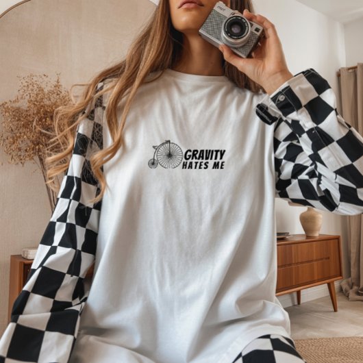 Retro bike Girl Irony black Tri-Blend Shirt