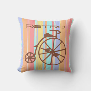 Retro Bike Polyester Sierkussen 16 x 16 inch