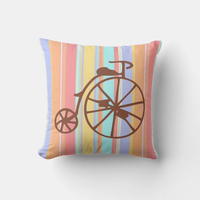 Retro Bike Polyester Sierkussen 16 x 16 inch (Voorkant)