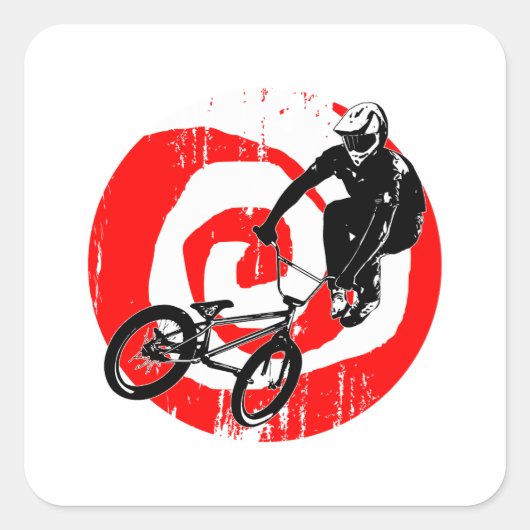 Retro Bike Vierkante Sticker (Voorkant)
