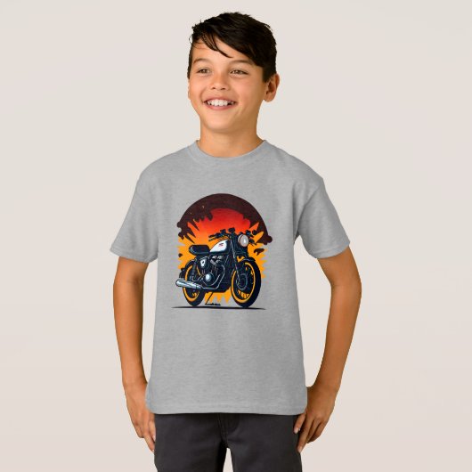 Retro Biker Kinder T-shirt (Voorkant volledig)