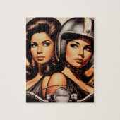 Retro Biker Meisjes Legpuzzel (Verticaal)