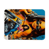 Retro Biker Meisjes Magneet (Horizontaal)