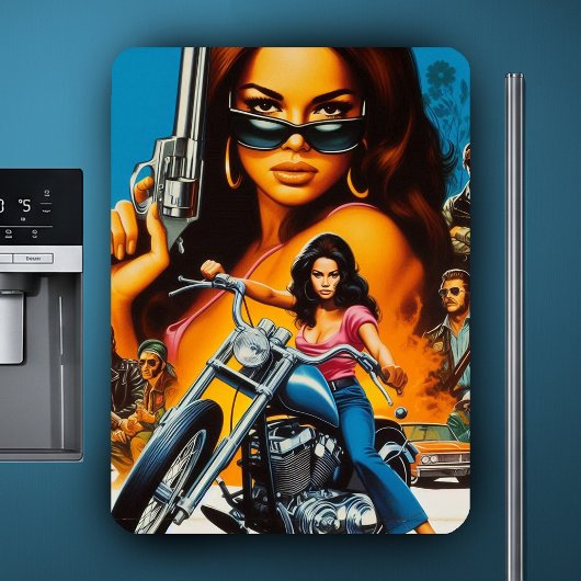Retro Biker Meisjes Magneet