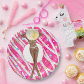 Retro Bikini Girl Birthday Pool Party Paper Bord (Feest)