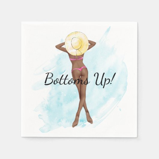 Retro Bikini Meisje Volwassen Partij Servet (Voorkant)
