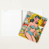 Retro Bikini Meisje Zomer Strips Planner (Display)