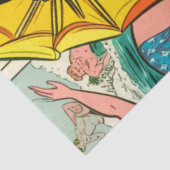 Retro Bikini Meisje Zomer Strips Tissuepapier (Detail)