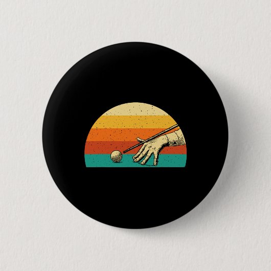 Retro biljart spel - 8 LL Pool speler naar Ronde Button 5,7 Cm (Voorkant)
