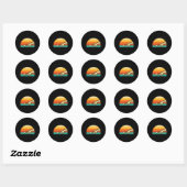 Retro biljart spel - 8 LL Pool speler naar Ronde Sticker (Vel)