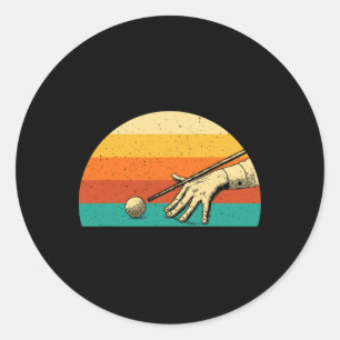 Retro biljart spel - 8 LL Pool speler naar Ronde Sticker