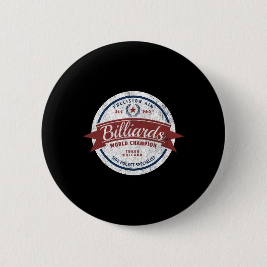 Retro Biljart Wereldkampioen "side Pocket Special Ronde Button 5,7 Cm (Voorkant)