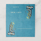 Retro Billboard Teken Bruiloft Partij Plaatskaartje (Buitenkant ongevouwen)