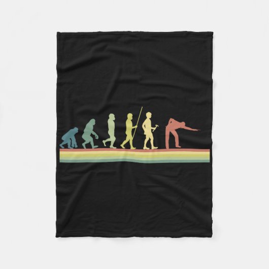 Retro Billiards Human Evolution Lover Gift Pool Sn Fleece Deken (Voorkant)