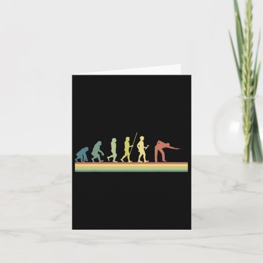 Retro Billiards Human Evolution Lover Gift Pool Sn Kaart (Voorkant)