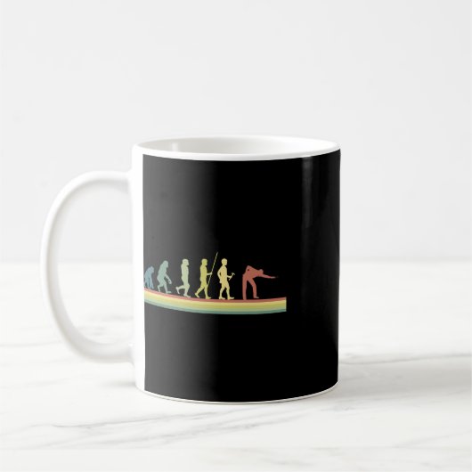 Retro Billiards Human Evolution Lover Gift Pool Sn Koffiemok (Links)