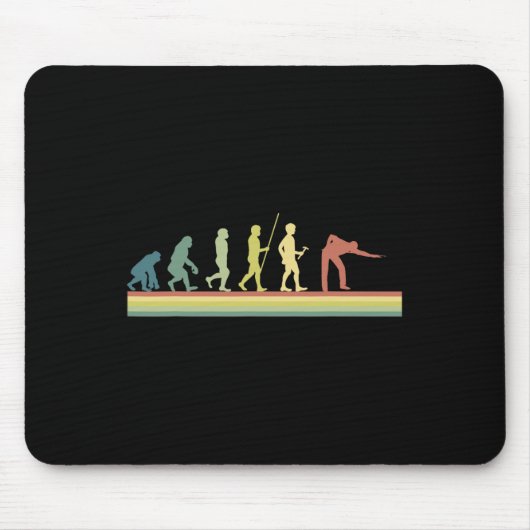 Retro Billiards Human Evolution Lover Gift Pool Sn Muismat (Voorkant)