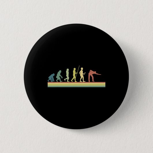 Retro Billiards Human Evolution Lover Gift Pool Sn Ronde Button 5,7 Cm (Voorkant)