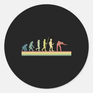 Retro Billiards Human Evolution Lover Gift Pool Sn Ronde Sticker
