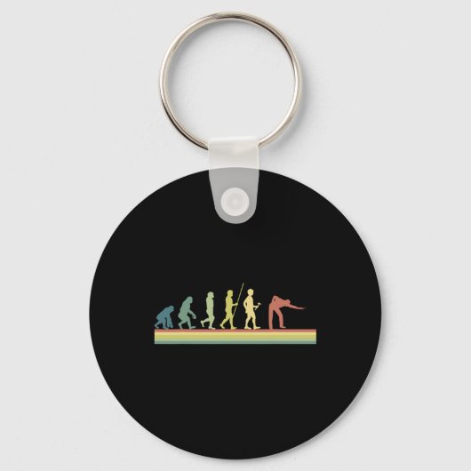 Retro Billiards Human Evolution Lover Gift Pool Sn Sleutelhanger (Voorkant)