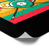 Retro Billiards Tabel 8-Ball Pool Snooker Poster (Hoek)