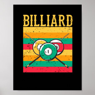 Retro Billiards Tabel 8-Ball  Pool Snooker Poster