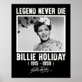 Retro Billie Holiday Handtekening Legends Poster (Voorkant)