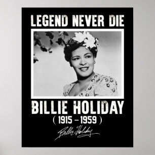 Retro Billie Holiday Handtekening Legends Poster