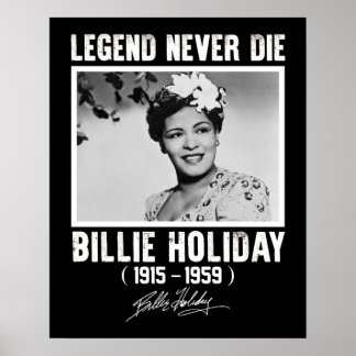 Retro Billie Holiday Handtekening Legends Poster