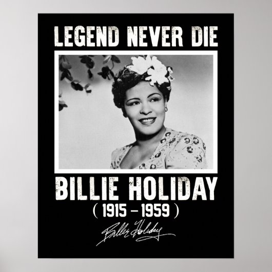 Retro Billie Holiday Handtekening Legends Poster (Voorkant)