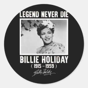 Retro Billie Holiday Handtekening Legends Ronde Sticker