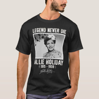 Retro Billie Holiday Handtekening Legends T-shirt