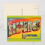 Retro Billings MT Groet Briefkaart (Voorkant / Achterkant)