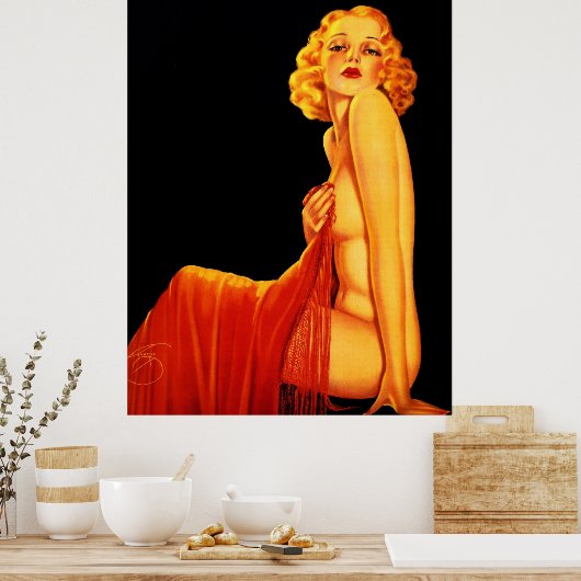  Retro Billy DeVorss Glamor Pinup meisje Poster (Keuken)