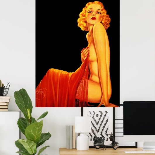  Retro Billy DeVorss Glamor Pinup meisje Poster (Thuiskantoor)