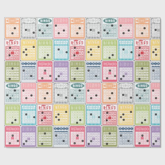 Retro Bingo Cadeaupapier (Vlak)