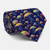 Retro bioluminescente paddenstoelen stropdas (Opgerold)