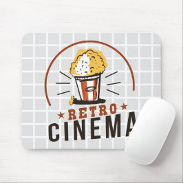 Retro Bioscoop Popcorn Grid Muismat
