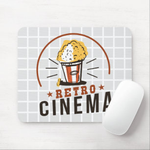Retro Bioscoop Popcorn Grid Muismat