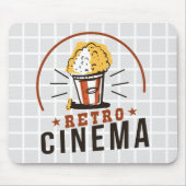 Retro Bioscoop Popcorn Grid Muismat (Voorkant)