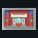 Retro bioscoop riemgesp gesp<br><div class="desc">De sterren zijn in volle kracht uit op deze Retro Movie Theater Belt Buckle - zowel de sterren aan de nachtelijke hemel als de sterren op het zilveren scherm. Dit minimalistische kunstontwerp uit de jaren 60 heeft de buitenkant van een klassiek filmhuis uit de Gouden Eeuw van de Cinema. Het...</div>