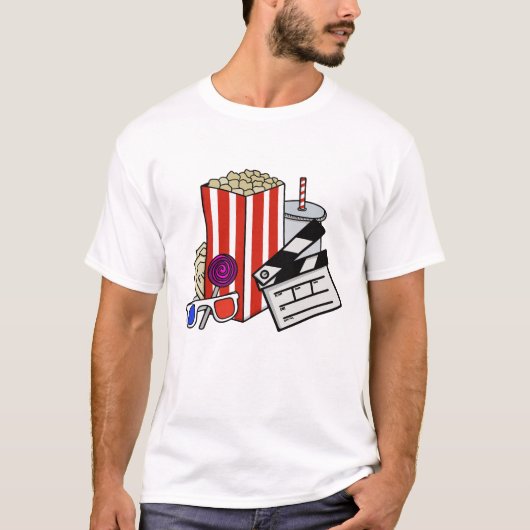 Retro Bioscoop Snacks Collage T-shirt (Voorkant)
