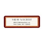 Retro Bioscoop Theater Marquee Teken Trouwadres Etiket (Voorkant)