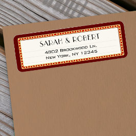 Retro Bioscoop Theater Marquee Teken Trouwadres Etiket