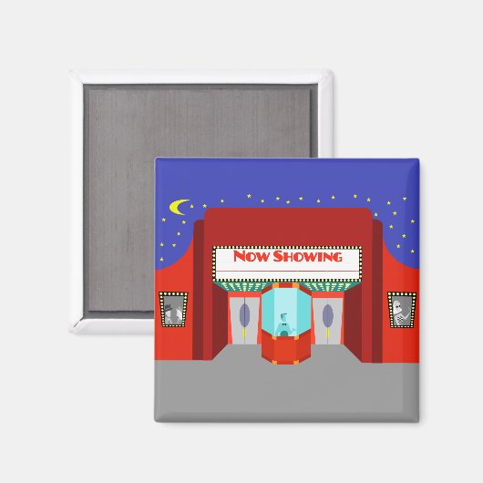 Retro bioscoopmagneet magneet (Voorkant / Achterkant)