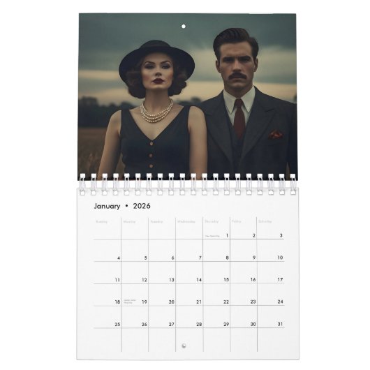 Retro-bioscooppaar Kalender (Jan 2026)