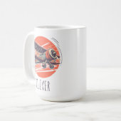 Retro  Biplane gepersonaliseerd Koffiemok (Voorkant links)