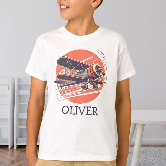 Retro Biplane gepersonaliseerd T-shirt