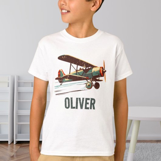 Retro Biplane gepersonaliseerd T-shirt